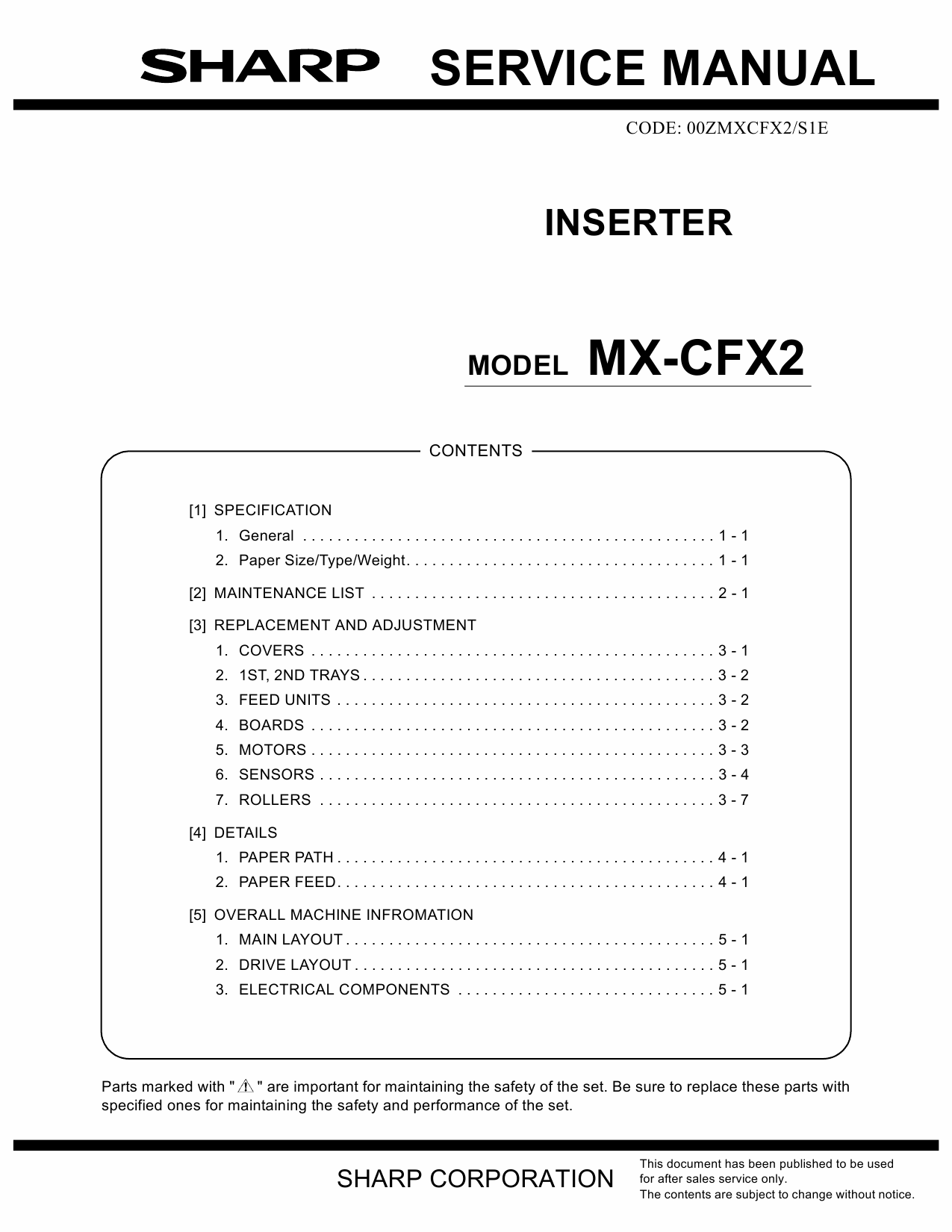 SHARP MX CFX2 Service Manual-1